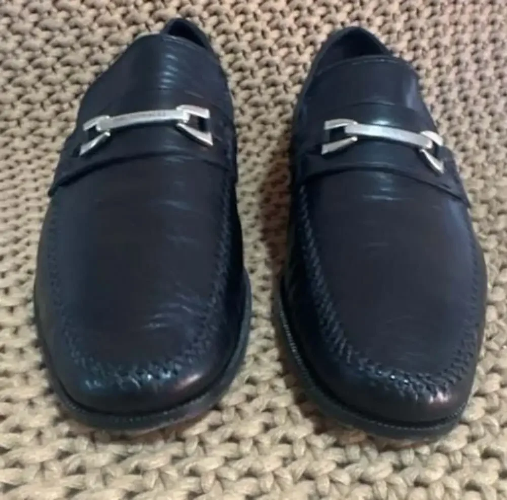 Bruno Magli Townsend Black Leather Horsebit Loafers Dress Shoes